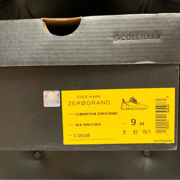 Chinatown Market Cole Haan Zerogrand Smiley Face Shoes Size 9 Black/Yellow - Picture 2 of 4